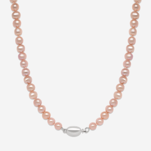 Shell Charm Peach Pearl Necklace