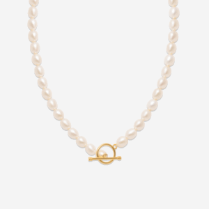 Mini Hoop-Link Pearl Necklace