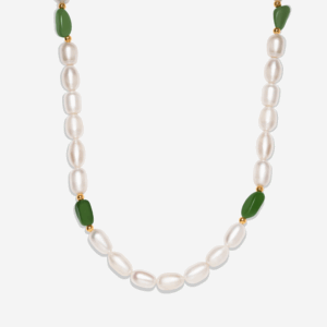 Natural Pearl & Jade-Stone Treasure Necklace
