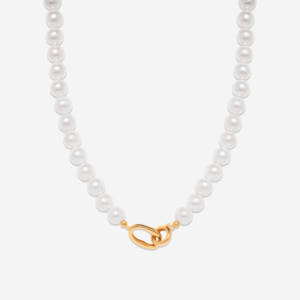 Classic Pearl Hoop-Link Necklace