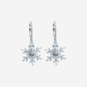Frosted Snowflake Clip Earrings