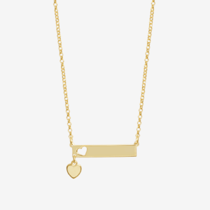 Personalized Name Tag with Heart Charm