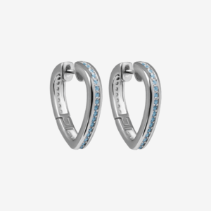 Iced Heart Hoop Earrings