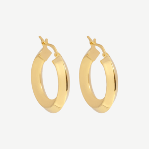 Small Thick 18k Gold Plated Roche Hoops