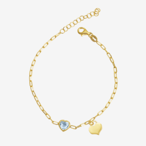 Gem Heart Charm Band Bracelet
