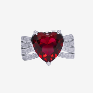 Big Gem Heart Dazzle Ring (Red Edition)