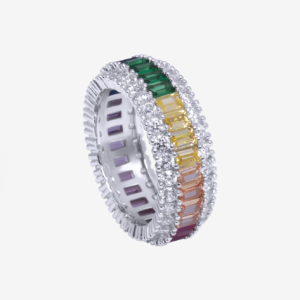 Rainbow Baguette Bling Ring