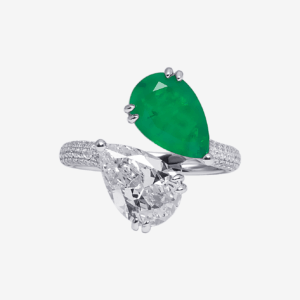 Unidentical Twin Bling Ring Green Edition