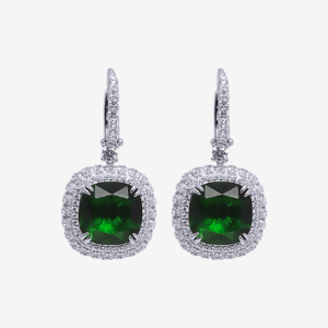 Emerald Green Ice Earrings