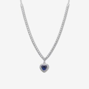 Heart Charm Tennis Necklace