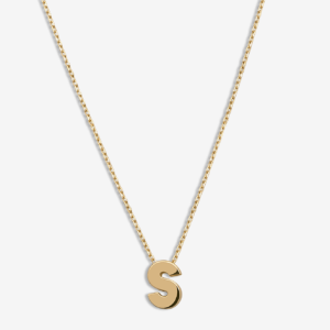'S' Alphabet Letter Estel 14k Necklace
