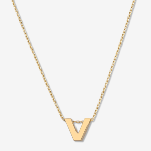 'V' Alphabet Letter Estel 14k Necklace