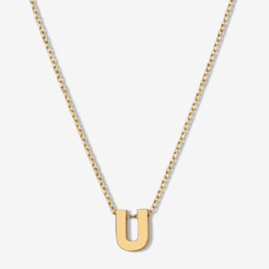 'U' Alphabet Letter Estel 14k Necklace