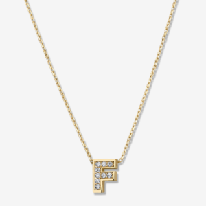 'F' Dazzle Alphabet Letter Estel 14k Necklace