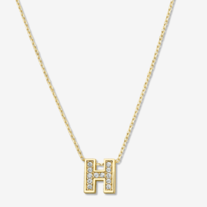 'H' Dazzle Alphabet Letter Estel 14k Necklace
