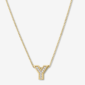 'Y' Dazzle Alphabet Letter Estel 14k Necklace