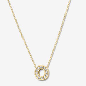 'O' Dazzle Alphabet Letter Estel 14k Necklace