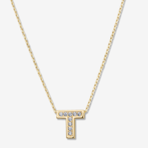 'T' Dazzle Alphabet Letter Estel 14k Necklace