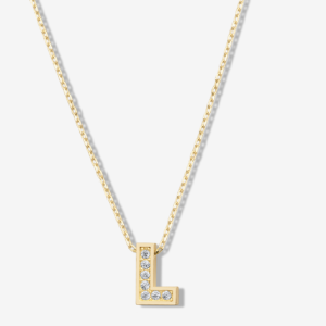 'L' Dazzle Alphabet Letter Estel 14k Necklace