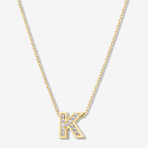 'K' Dazzle Alphabet Letter Estel 14k Necklace