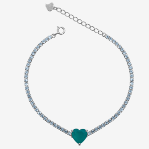 Green Heart Tennis Bracelet
