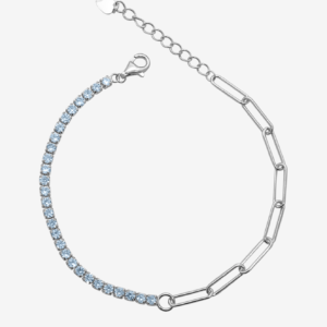 White Zirconia Tennis Shackles Bracelet