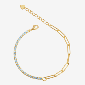 White Zirconia Tennis Shackles Bracelet - 18K Plated