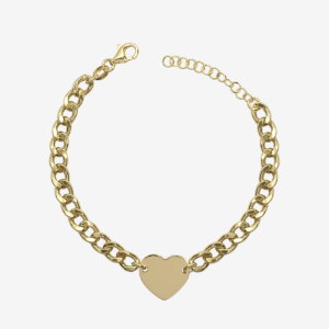 Heart Charm Cuban Bracelet